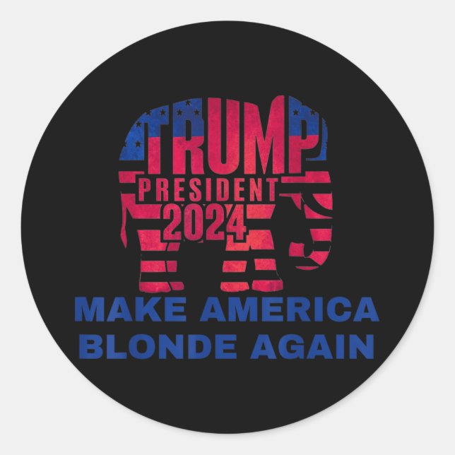 Make America Blonde Again _8  Classic Round Sticker (Front)