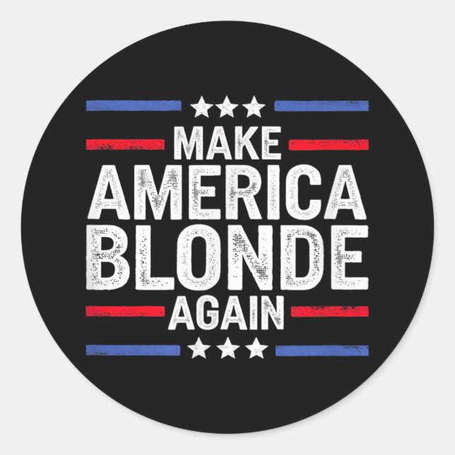 Make America Blonde Again  Classic Round Sticker (Front)