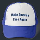 Make America Care Again And Then It Will Be Great Trucker Hat<br><div class="desc">America will be great again when it starts caring again, caring about our fellow citizens, caring about our veterans, our children's educations, our environment, and equality for all regardless of race, religion, or gender. Make our country great again by caring about science and climate change, by caring more about clean...</div>