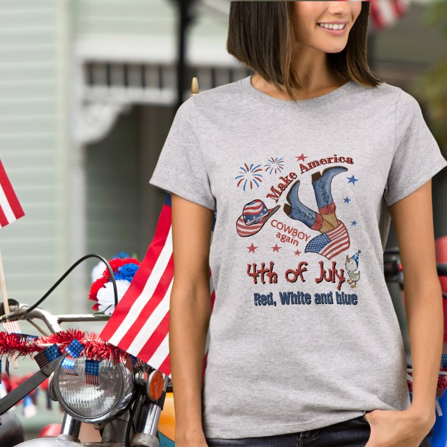Make America Cowboy Again 4th of July T-Shirt (Make America Cowboy Again 4th of July T-Shirt)