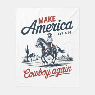 Make America Cowboy Again Horse Fleece Blanket