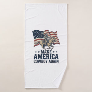 Make America Cowboy Again Patriotic Western Shirt_ Bath Towel