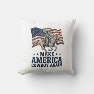 Make America Cowboy Again Patriotic Western Shirt_ Cushion