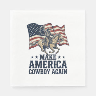 Make America Cowboy Again Patriotic Western Shirt_ Napkin