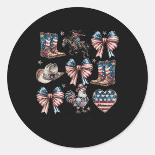 Make America Cowgirl Western Again Western Patriot Classic Round Sticker