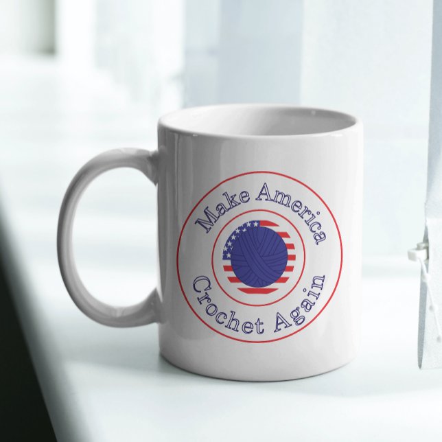 Make America Crochet Blue Yarn Funny Coffee Mug (Creator Uploaded)