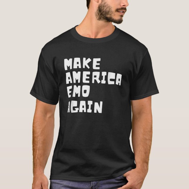 MAKE AMERICA EMO AGAIN Funny Goth US Gift Idea T-Shirt (Front)