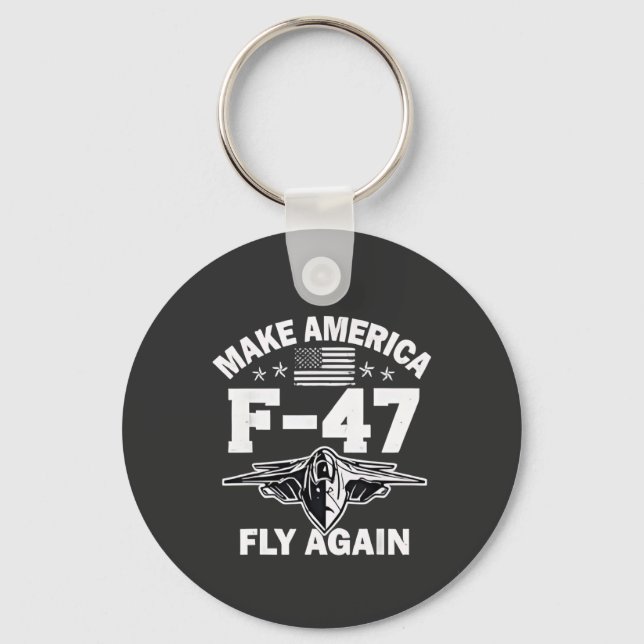 Make America F-47 Fly Again 4th of July  Key Ring (Front)