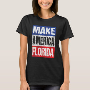 Make America Florida Retro Red White Blue T-Shirt
