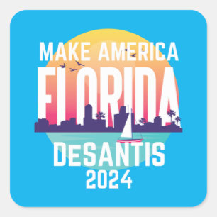 Make America Florida Ron Desantis 2024 Square Sticker