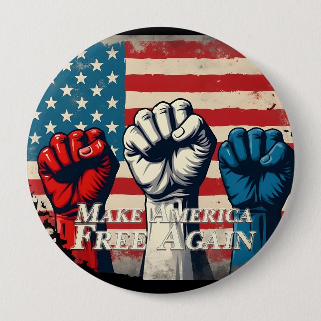 Make America Free Again Artwork 10 Cm Round Badge (Front)