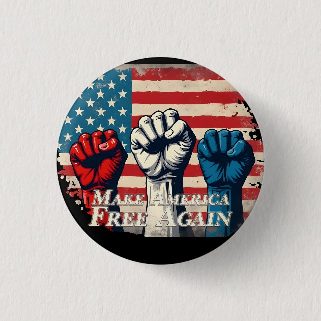 Make America Free Again Artwork 3 Cm Round Badge (Front)