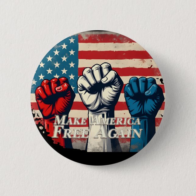 Make America Free Again Artwork 6 Cm Round Badge (Front)