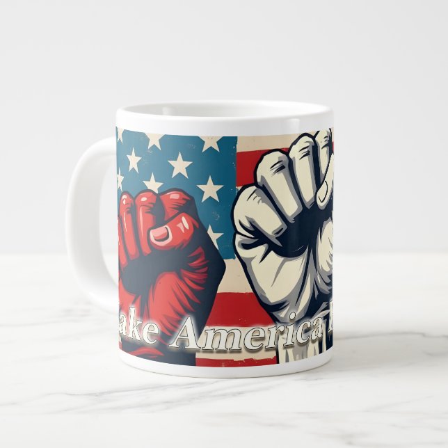 Make America Free Again Artwork Large Coffee Mug (Front Left)