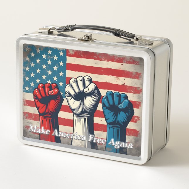 Make America Free Again Artwork Metal Lunch Box (Front)
