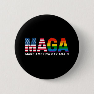 Make America Gay Again Gay Pride 2025 LGBTQ+ 6 Cm Round Badge