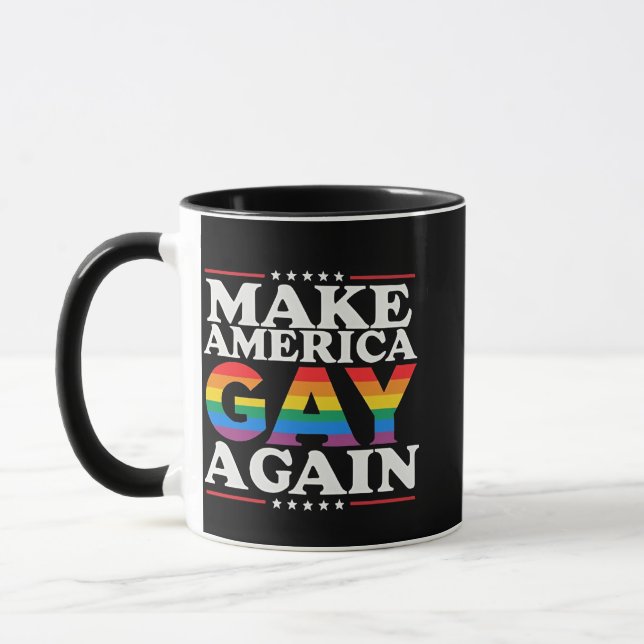 Make America Gay Again LGBT Pride Month  Mug (Left)