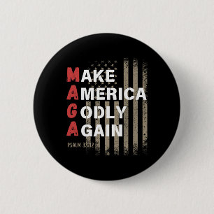 Make America Godly Again Psalm 33  6 Cm Round Badge