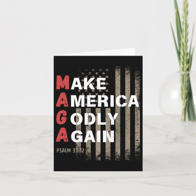 Make America Godly Again Psalm 33  Card (Front)