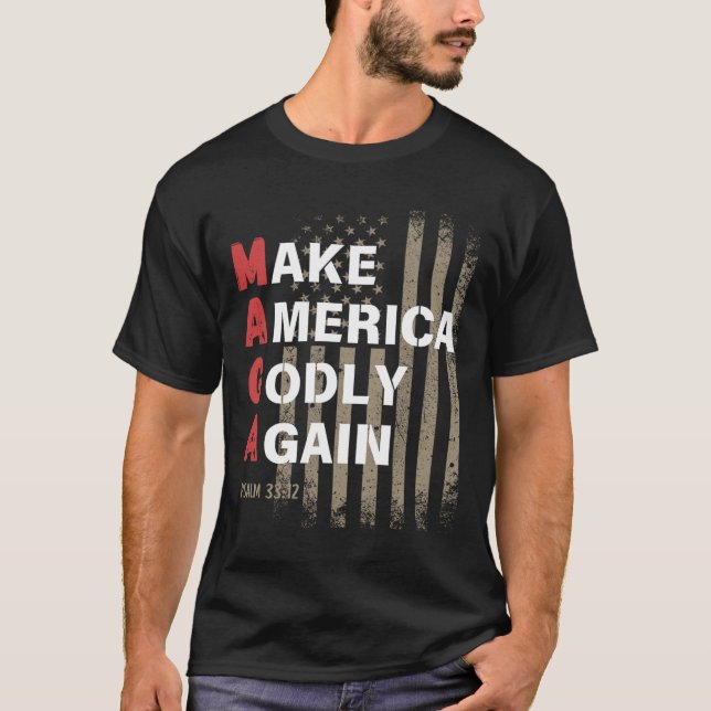 Make America Godly Again Psalm 33  T-Shirt (Front)