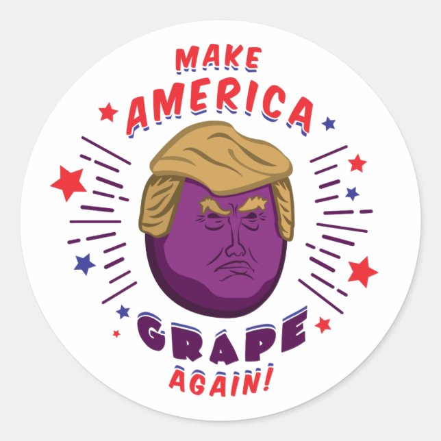 Make America Grape Again! Classic Round Sticker (Front)