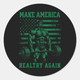 Make America Healthy Again Kennedy Trump Weightlif Classic Round Sticker