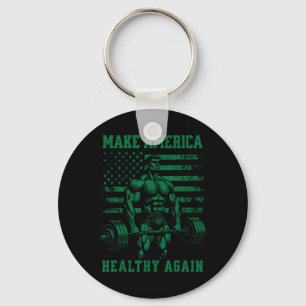 Make America Healthy Again Kennedy Trump Weightlif Key Ring