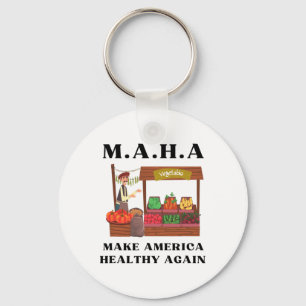 Make America Healthy Again Veggie Stand Trump Rfk Key Ring