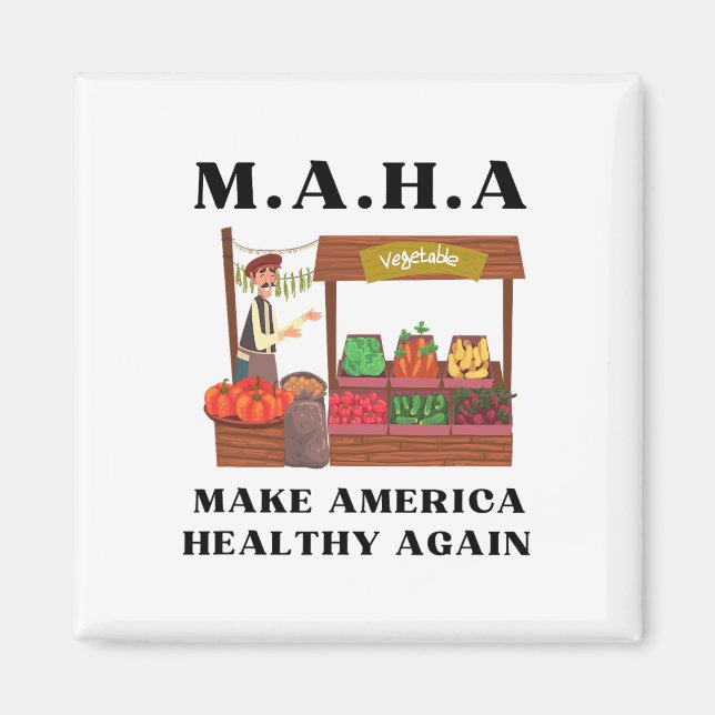Make America Healthy Again Veggie Stand Trump Rfk  Magnet (Front)