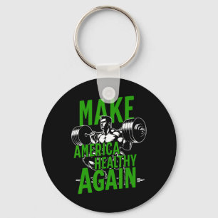 Make America Healthy Again Weightlifting Gym Fitne Key Ring