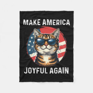 Make America Joyful Again Cat Lady 2024 Fleece Blanket