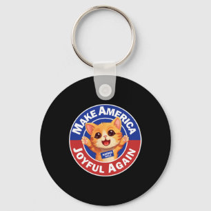 Make America Joyful Again Harris 2024 Cat Lady Key Ring