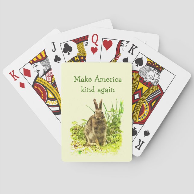Make America Kind Again Bunny Rabbit Playing Cards (Back)