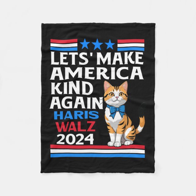 Make America Kind Again Kamala Harris Tim Wheimer  Fleece Blanket (Front)