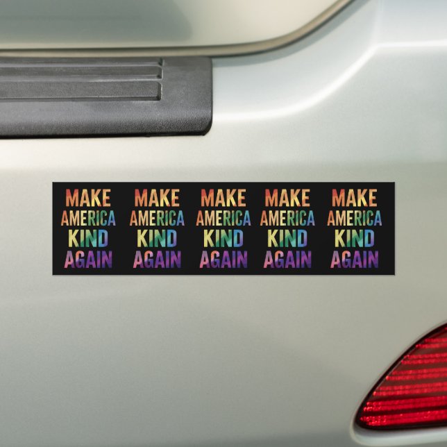 Make America Kind Again Rainbow LGBTQ Gay  Bumper Sticker (On Car)