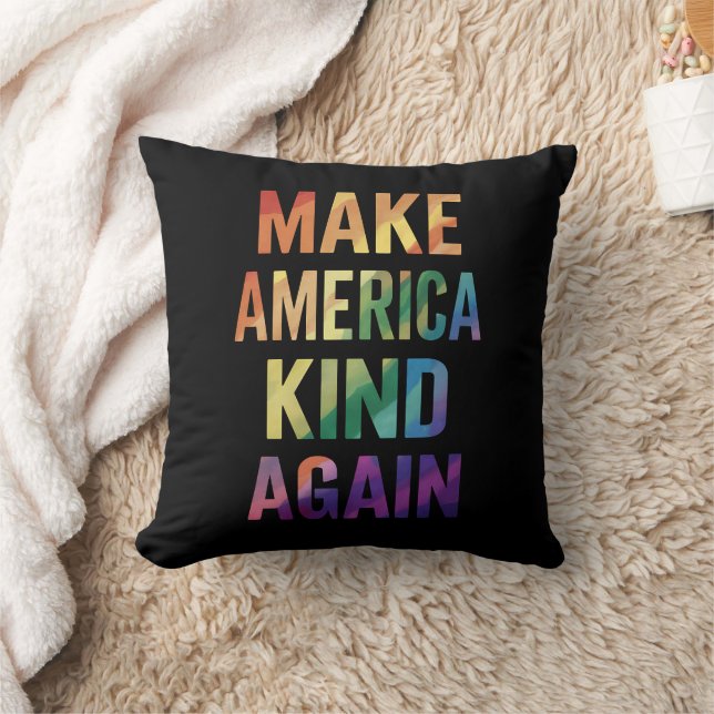 Make America Kind Again Rainbow LGBTQ Gay  Cushion (Blanket)