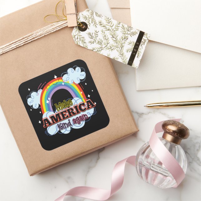 Make America Kind Again Square Sticker (Gifting)