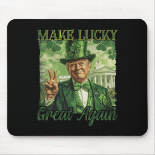 Make America Lucky Again Trump Beer Shamrock St Pa Mouse Pad