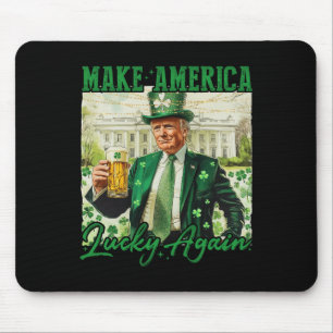 Make America Lucky Again Trump St Patricks Day Bee Mouse Pad
