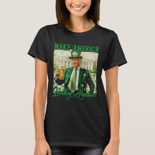 Make America Lucky Again Trump St Patricks Day Bee T-Shirt