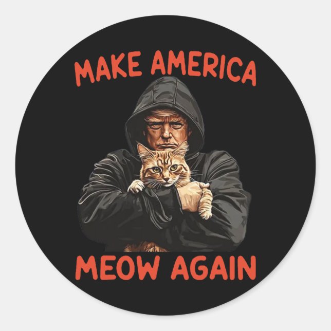 Make America Meow Again  Classic Round Sticker (Front)