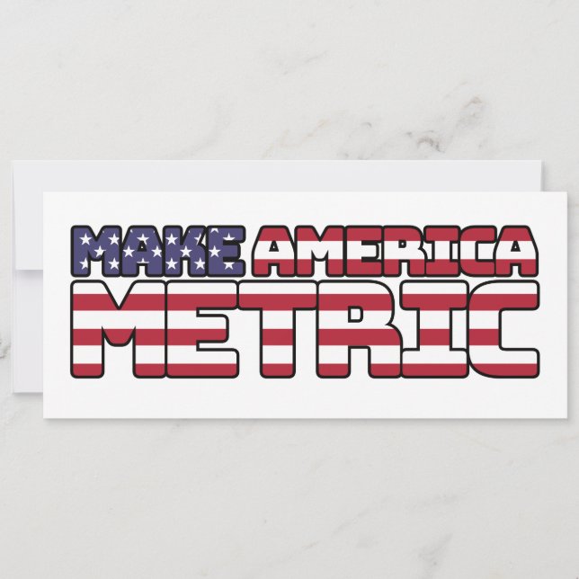 Make America Metric – Us Flag Metric System Scienc Invitation (Front)