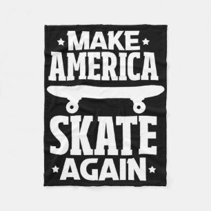 Make America Skate Again Skateboard Skateboarding Fleece Blanket