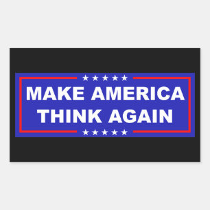Make America Think Again Rectangular Sticker