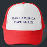 Make America Vape Again Trucker Hat<br><div class="desc">Trucker hat expressing your desire to take our country back to the smoky vaping utopia we remember from bygone days.</div>