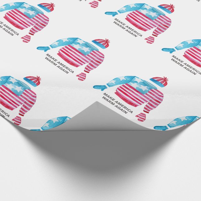 Make America Warm Again Christmas sweater Wrapping Paper (Corner)