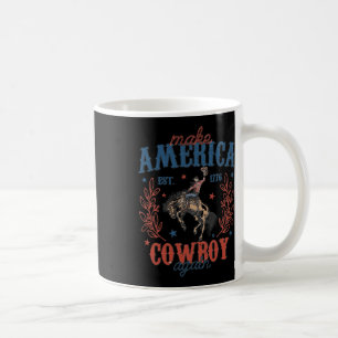 Make America Western Cowboy Again Retro 4th Of Jul Coffee Mug