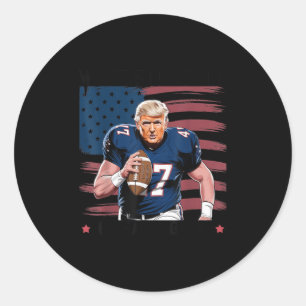 Make American Football Great Again Trump Usa Flag  Classic Round Sticker