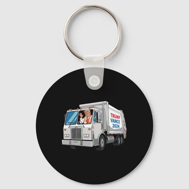 Make American Garbyge Great Again Trump 2024 Garge Key Ring (Front)