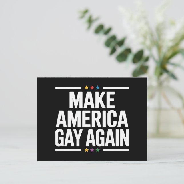 Make American Gay Again Funny Gay Pride Month Postcard (Standing Front)